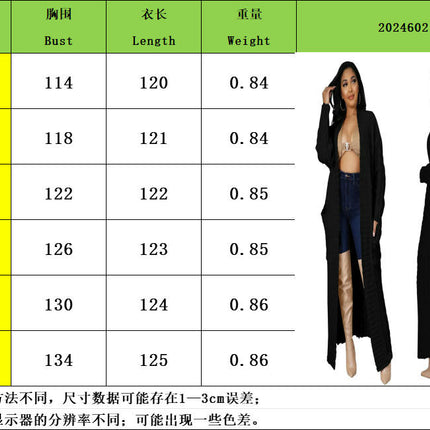 Women's Cable Knit Cardigan with 2-Pockets,  Extra Long Ankle Length Sweater 1