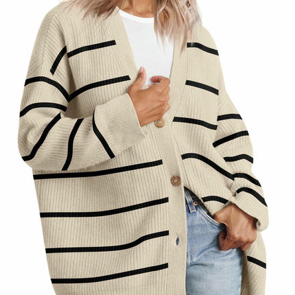 Women's Fall Fashion Knitted Cardigan Soft  Long Sleeve  Button Cardigan Coat