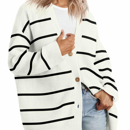 Women's Fall Fashion Knitted Cardigan Soft  Long Sleeve  Button Cardigan Coat