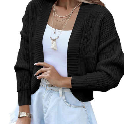 Women's Bolero Shrug Sweater Knitted Long Sleeve Open Front Cropped Cardigan