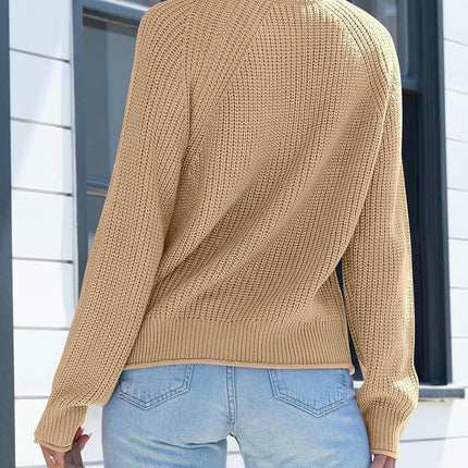 Womens Solid Color Turtleneck Sweaters Long sleeve Ribbed Knit Pullover Sweater