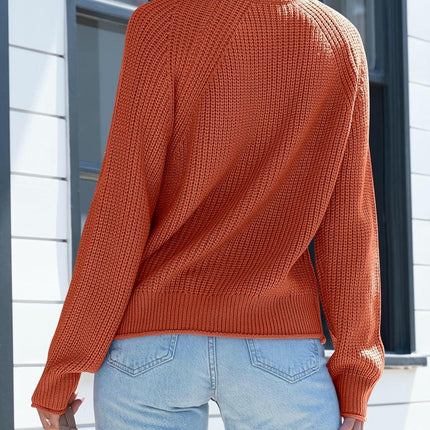 Womens Solid Color Turtleneck Sweaters Long sleeve Ribbed Knit Pullover Sweater
