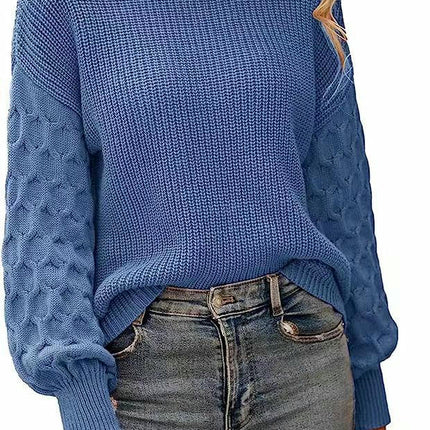 Women's Winter Pullover Sweater Long Sleeve Crewneck Loose Chunky Knit Tops