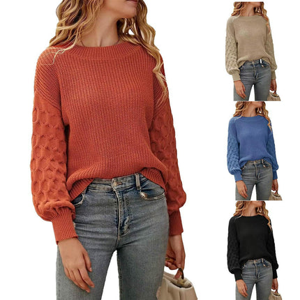 Women's Winter Pullover Sweater Long Sleeve Crewneck Loose Chunky Knit Tops