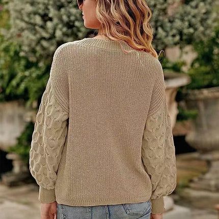 Women's Winter Pullover Sweater Long Sleeve Crewneck Loose Chunky Knit Tops