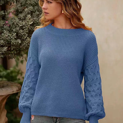 Women's Winter Pullover Sweater Long Sleeve Crewneck Loose Chunky Knit Tops