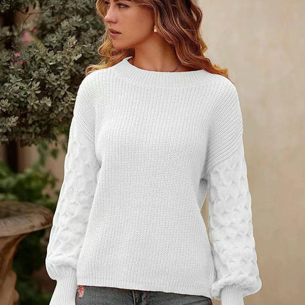 Women's Winter Pullover Sweater Long Sleeve Crewneck Loose Chunky Knit Tops