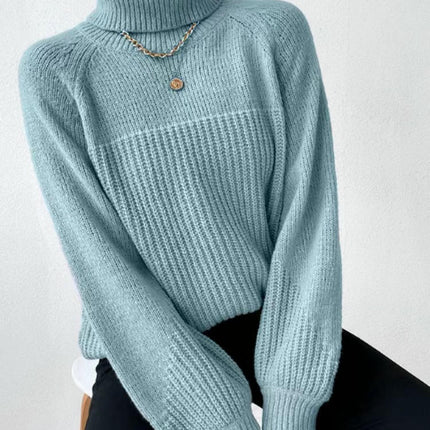 Women's Winter Turtleneck Sweater Chunky Long Sleeve Knitted Pullover