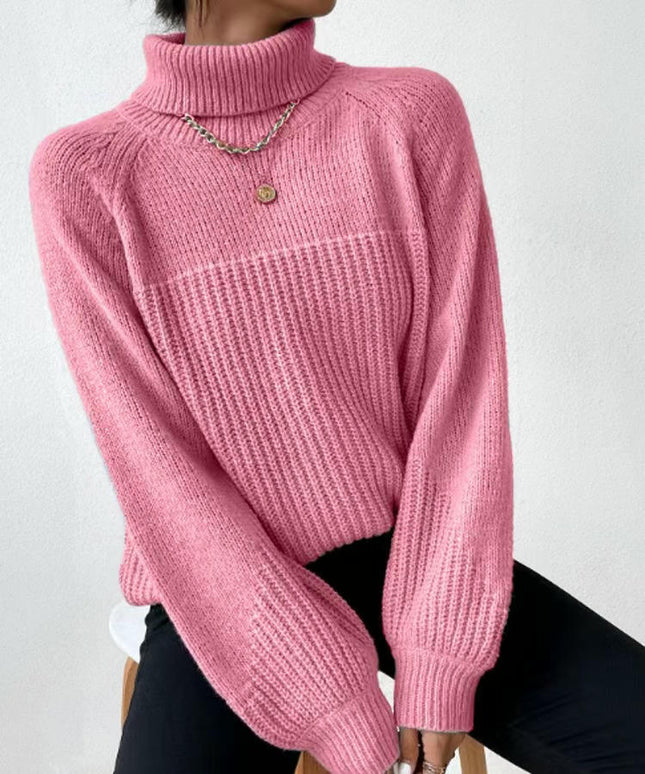 Women's Winter Turtleneck Sweater Chunky Long Sleeve Knitted Pullover