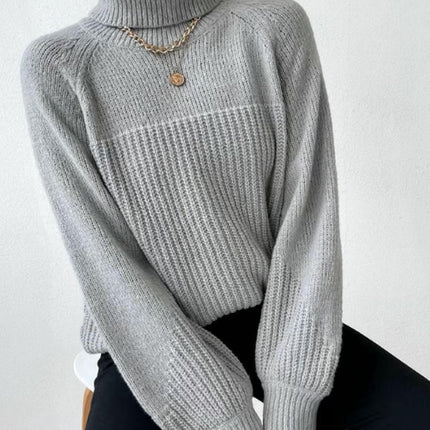 Women's Winter Turtleneck Sweater Chunky Long Sleeve Knitted Pullover