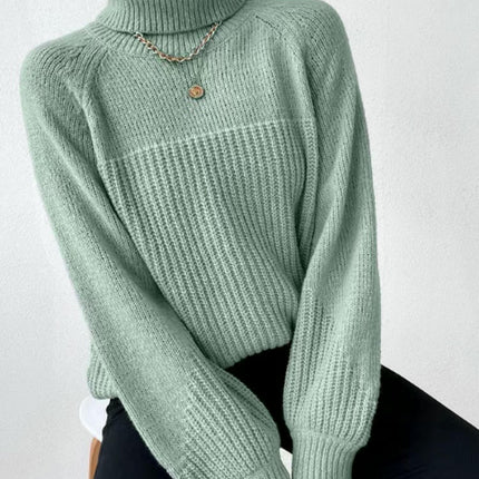 Women's Winter Turtleneck Sweater Chunky Long Sleeve Knitted Pullover