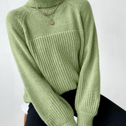 Women's Winter Turtleneck Sweater Chunky Long Sleeve Knitted Pullover