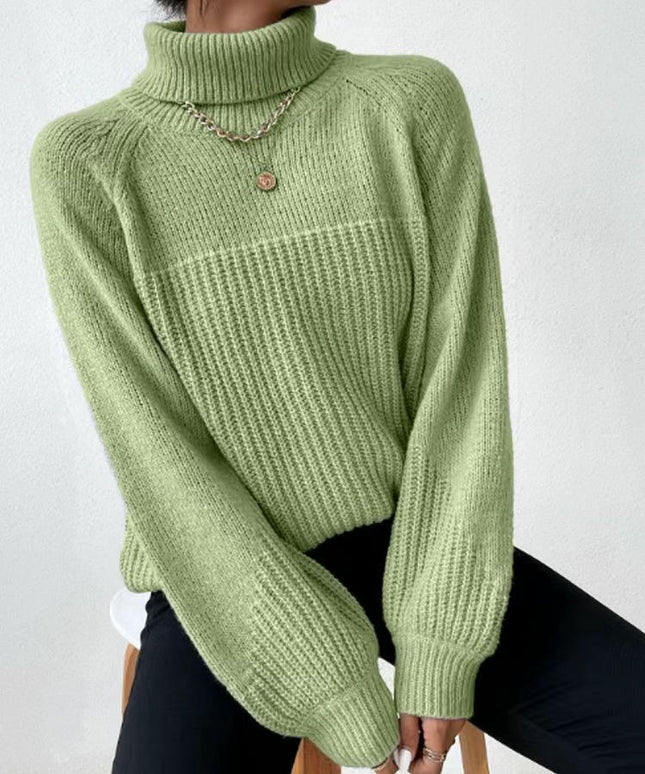 Women's Winter Turtleneck Sweater Chunky Long Sleeve Knitted Pullover