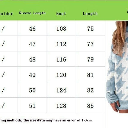 Women's Turtleneck Sweater Contrast Color Long Sleeve Mid-Length Sweater