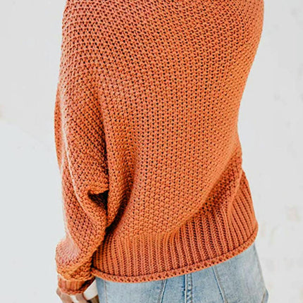 Women's Turtleneck Sweater Batwing Sleeve Long Sleeve Loose Chunky Knit Pullover