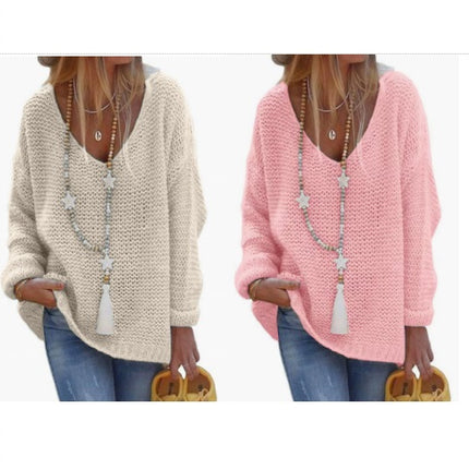 Women's V Neck Lightweight Hollow Out Long Sleeve Sexy Knit Sweater