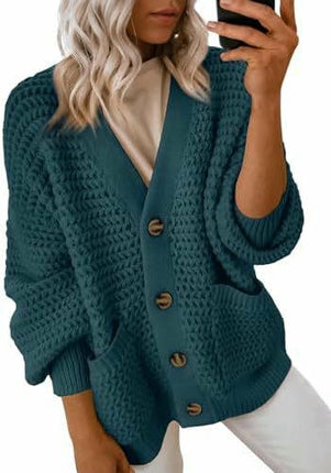 Women's Fashion Casual Front Cardigan Long Sleeve Chunky Knitted Jacket