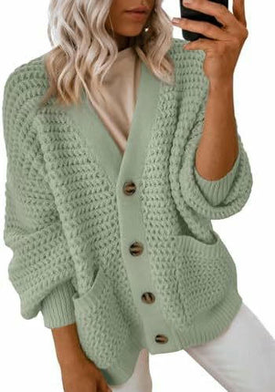Women's Fashion Casual Front Cardigan Long Sleeve Chunky Knitted Jacket