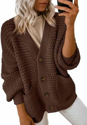 Women's Fashion Casual Front Cardigan Long Sleeve Chunky Knitted Jacket