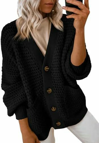 Women's Fashion Casual Front Cardigan Long Sleeve Chunky Knitted Jacket