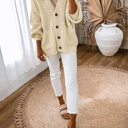 Women's Fashion Casual Front Cardigan Long Sleeve Chunky Knitted Jacket