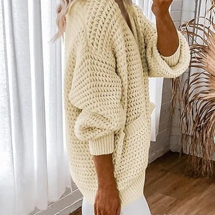 Women's Fashion Casual Front Cardigan Long Sleeve Chunky Knitted Jacket