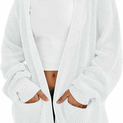 Women's Solid Color Knitted Cardigan Sweater Long Sleeve Loose Buttonless