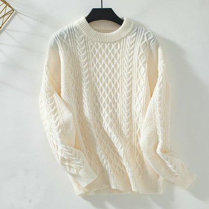 Women's Fashion Sweater Crewneck Long Sleeve Vintage Casual Pullover Tops