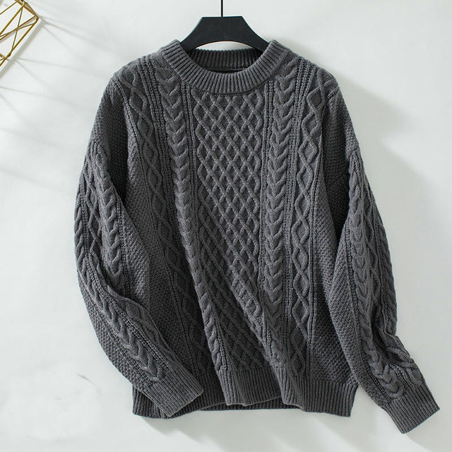 Women's Fashion Sweater Crewneck Long Sleeve Vintage Casual Pullover Tops