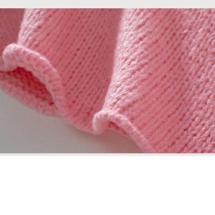 Women Striped Knit Sweaters Drop Shoulder Color Block Long Sleeve Loose Fit Pullover Tops