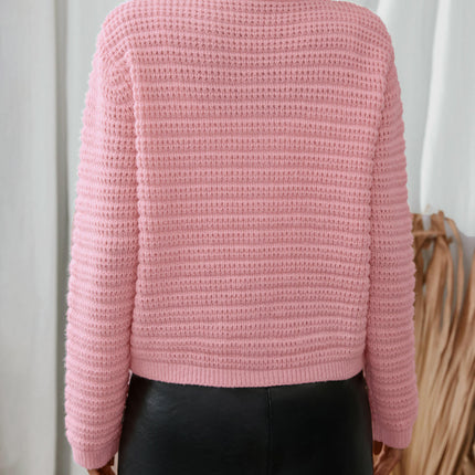Women's Knit Cardigan Long Sleeve Open Front Button Down Casual Sweater Jacket