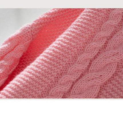 Women's Casual Solid Color Round Neck Pullover Long Sleeve Cable Knit Sweater