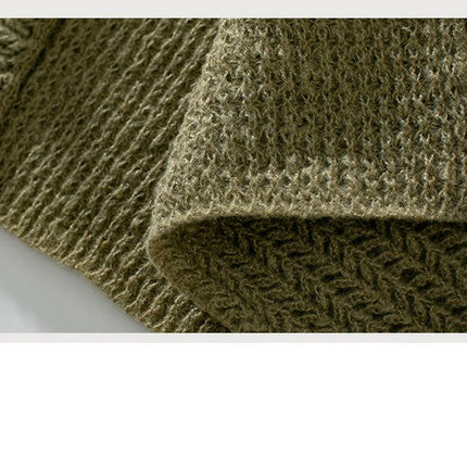 Women's Solid Color Knitted Cardigan Sweater Casual Bell Sleeve Pocket Coat