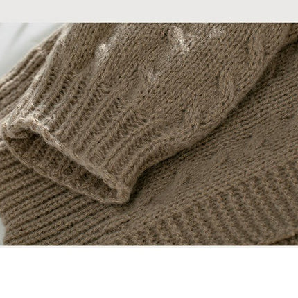 Women's Hooded Knitted Cardigan Casual Loose Long Sleeve Sweater Jacket