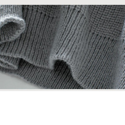 Women's Fashion Round Neck Colorblock Sweater Casual Loose Long Sleeve Knit Top