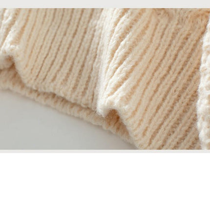 Women's Crew Neck Cable Sweater Sexy Off Shoulder Long Sleeve Casual Knit Top
