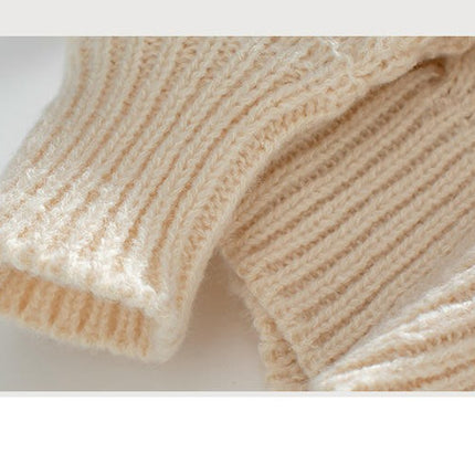 Women's Crew Neck Cable Sweater Sexy Off Shoulder Long Sleeve Casual Knit Top