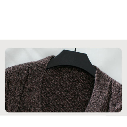 Women's Pocket Knitted Cardigan Winter Casual Long Sleeve Sweater Jacket