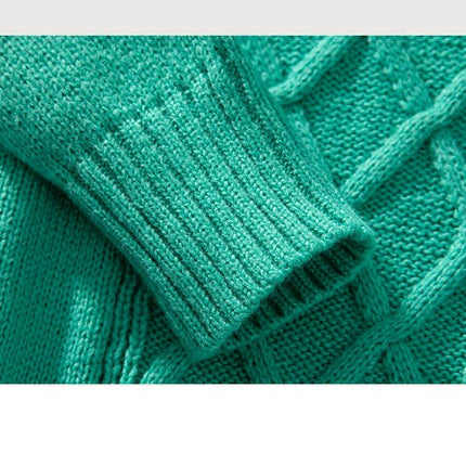 Women's Solid Color Pullover Knitted Long Sleeve Casual Button Sweater Tops