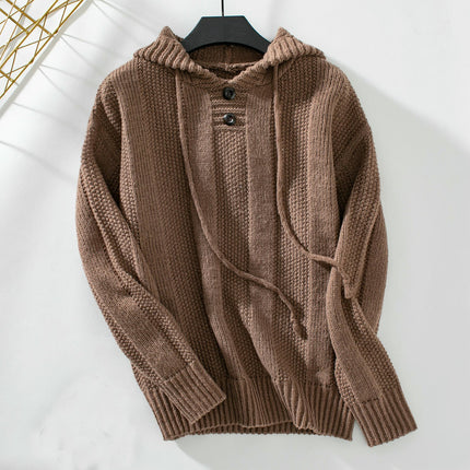 Women's Hooded Drawstring Pullover Sweater Long Sleeve Casual Sweater Jacket