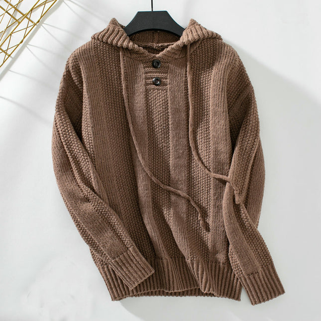 Women's Hooded Drawstring Pullover Sweater Long Sleeve Casual Sweater Jacket