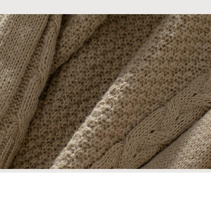 Womens Sweaters Crewneck Elegant Long Sleeve Hollow Cable Knit Pullover Tops