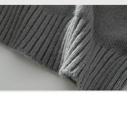 Women's Rainbow Striped Jacquard Sweater Round Neck Long Sleeve Casual Sweater