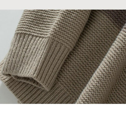 Women's One-shoulder Neck Button Pullover Knitted Long Sleeve Casual Sweater Top