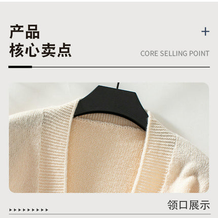 Women's Solid Color Simple Knitted Cardigan Long Sleeve Button Sweater Jacket