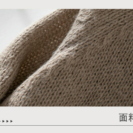 Womens Rolled Hem Pullover Knitted Sweater Autumn Long Sleeve Casual Knitted Top
