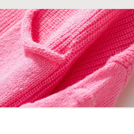 Women's Solid Pocket Pullover Sweater Autumn Long Sleeve Casual Knit Top