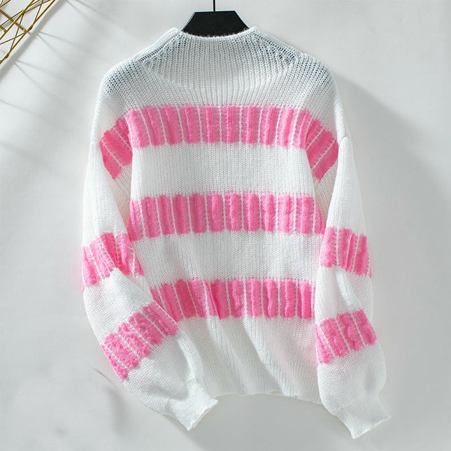 Women's Half Turtleneck Pullover Sweater Autumn Lantern Sleeve Casual Knit Top