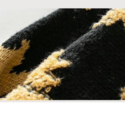 Sunflower Towel Embroidery Round Neck Long Sleeve Knitted Pullover Sweater Women