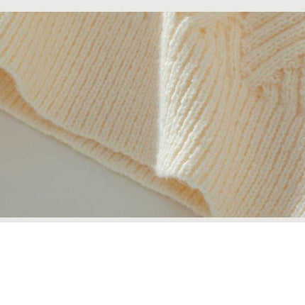 Women's Pullover Knitted Sweater Round Neck Long Sleeve Casual Knit Top